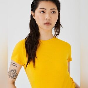 Zara mustard yellow crop shirt